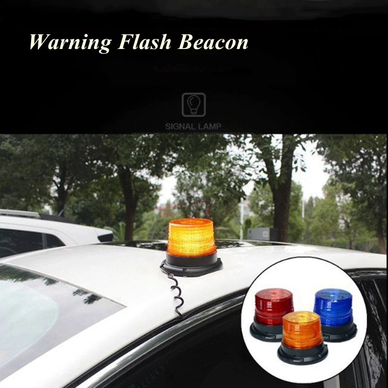 Car Strobe Light Emergency Car Rotating Traffice Indication Car Flash Beacon Light LED Orange Blue Red Flash Car Warning Light