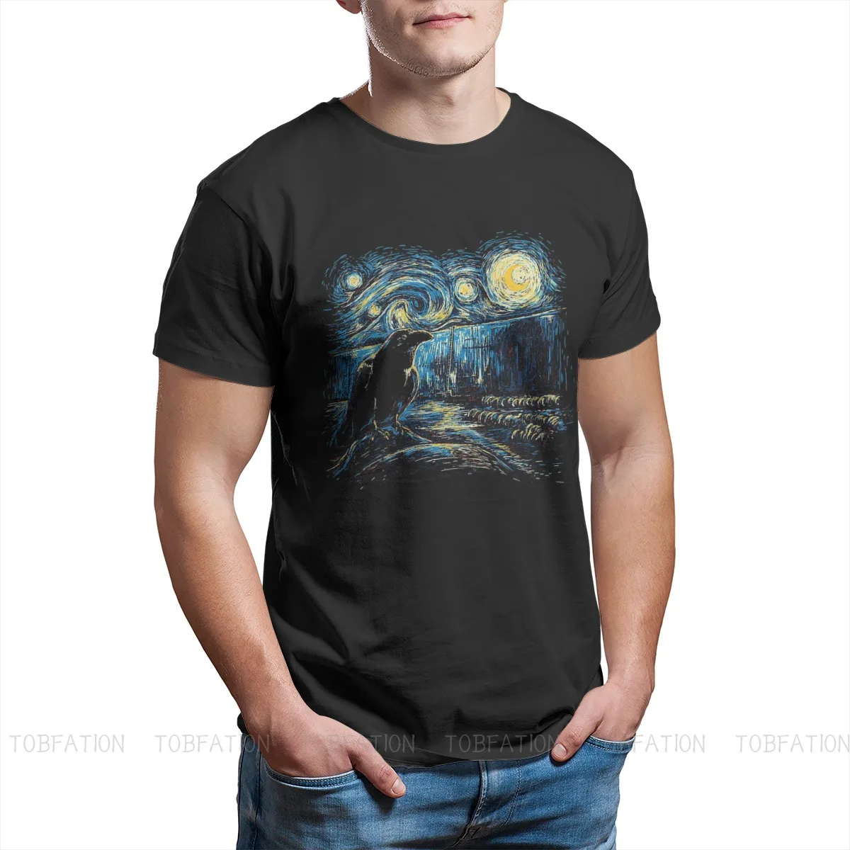 Men Streetwear Vincent Van Gogh Post-Impressionist Painter Fashion T-Shirt Starry Night Watch Harajuku Clothing