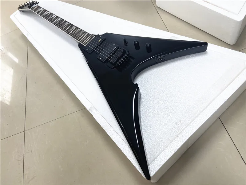 Custom signature black swallow-tail fork double shake electric guitar closed pickup can be customized for free shipping