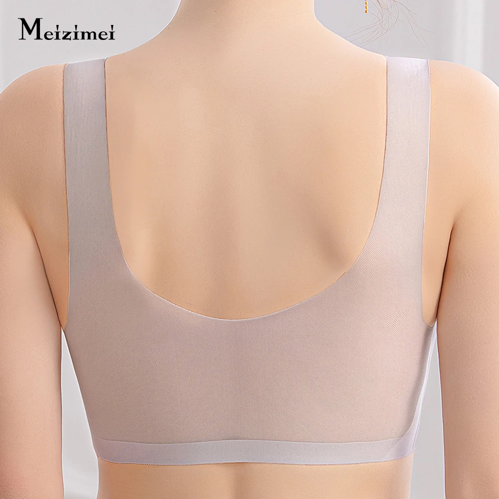 Meizimei Plus Size Bra Ultra-Thin Seamless Bras For Women Underwear BH 6XL7XL Sexy Lace Brassiere Push Up BraletteWith Pad Vest