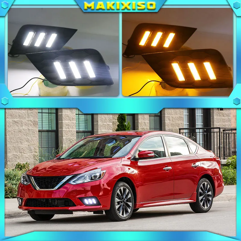 

For Nissan Sentra Sylphy 2016 2017 2018 headlight headlights 2pcs LED Daytime Running Lights DRL fog lights fog lamps fog light