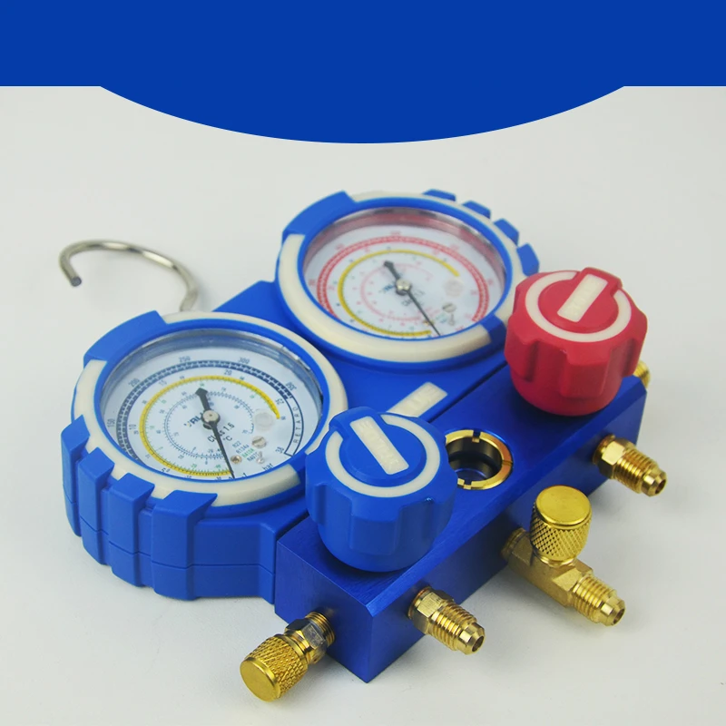 Refrigerant Manifold Gauge Set  Tools with Hose and Hook for R12 R22 R404A R134A Air Condition Refrigeration