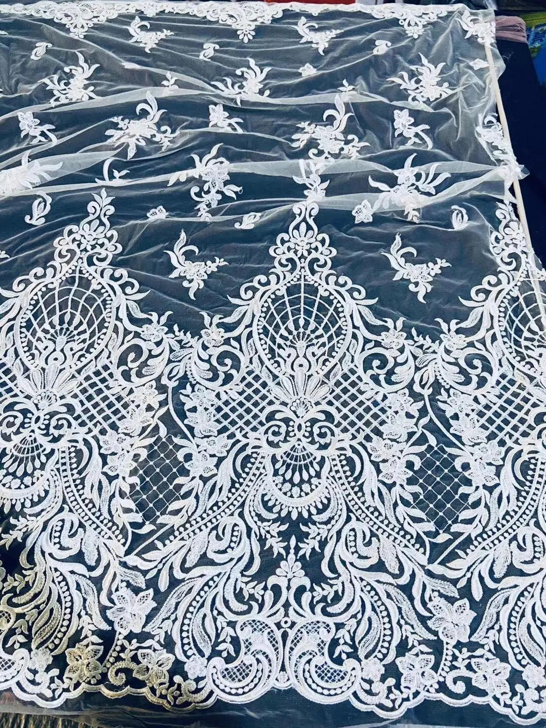 

Embroidery Lace lattice lace Wedding Dress Fabric Nigerian Textile African lace 10 yards