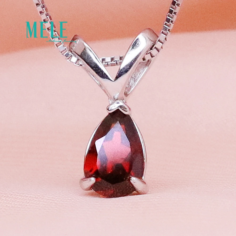 Natural  Red garnet pendant necklaces pendants pendant drop ornaments Water drop shape 6*9mm