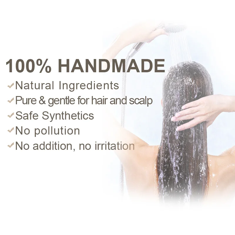 Purc Natural Shampoo Bar Soap Hair Prevent Hair Loss Moisturizing Repair Damage Anti-Dandruff Treatment Hair Care Handmade 60G