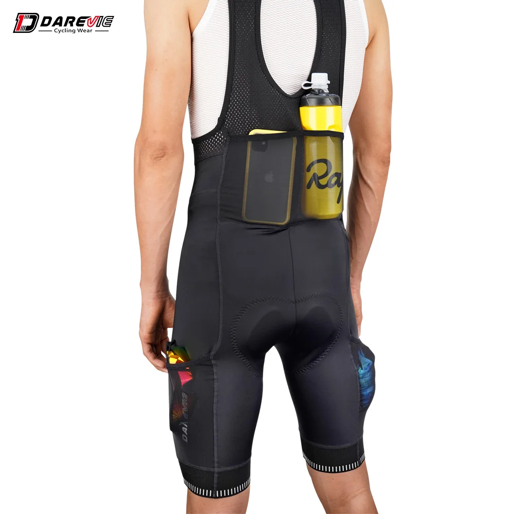 DAREVIE Cycling Bib Shorts Men With 4 Pockets 3D Thin Pad Cycling Shorts 5 CM Leg Band Pro Team Race High Quality 6 Hours Ride