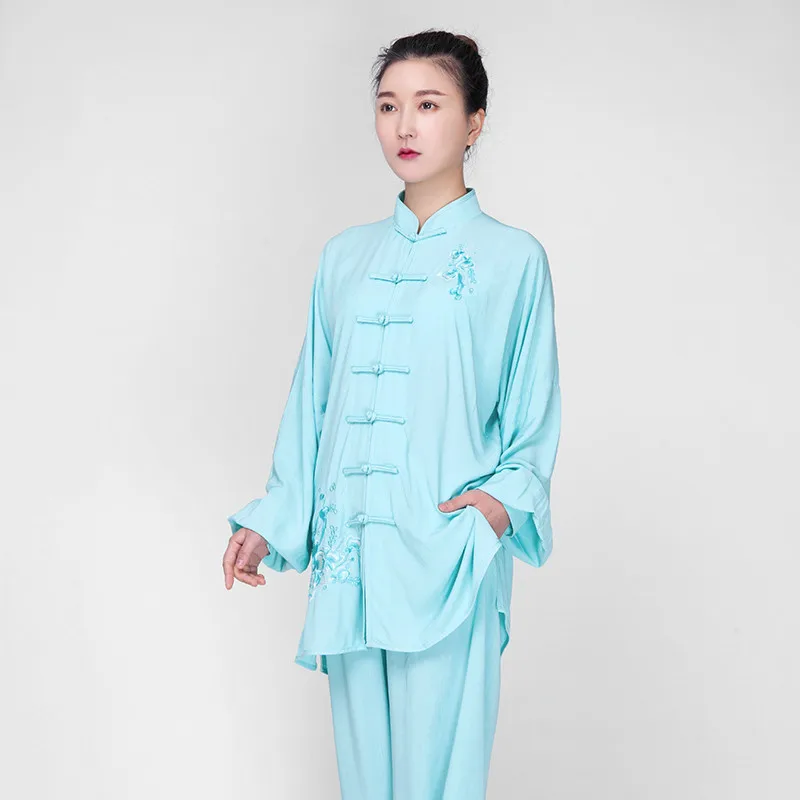 Traditional Chinese Folk Martial Arts Tai Chi Uniform Wushu Kung Fu Clothing Morning Exercise Suit Stage Performance Costume