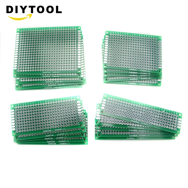 1/10PCS doppio lato prototipo PCB breadboard in scatola universale 2x8cm - 9x15cm