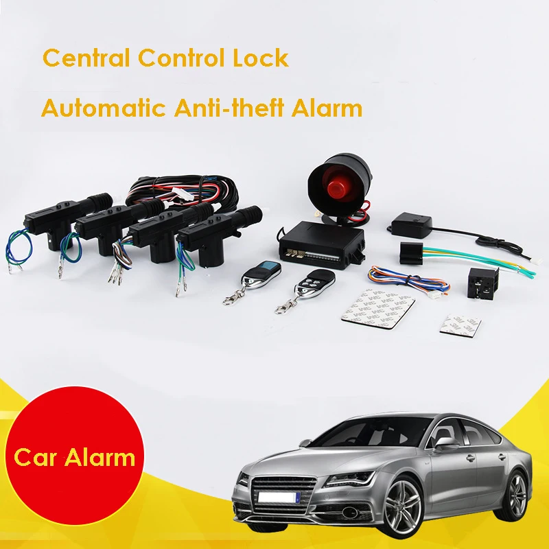 Remote Control Automation Central Locking With Car Alarm Unit Electric Motor Door Lock Automatic Siren Burglar Alarm System