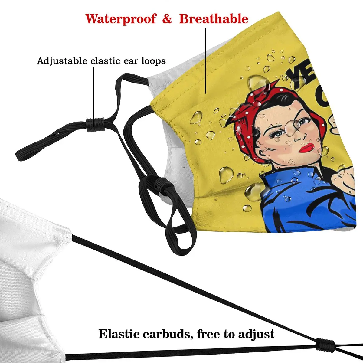 Yes We Can Rosie The Riveter Mouth Masks Roy Lichtenstein Pop Art Comics New Trend Cotton Mascarilla Hygienic With PM2.5 Filters