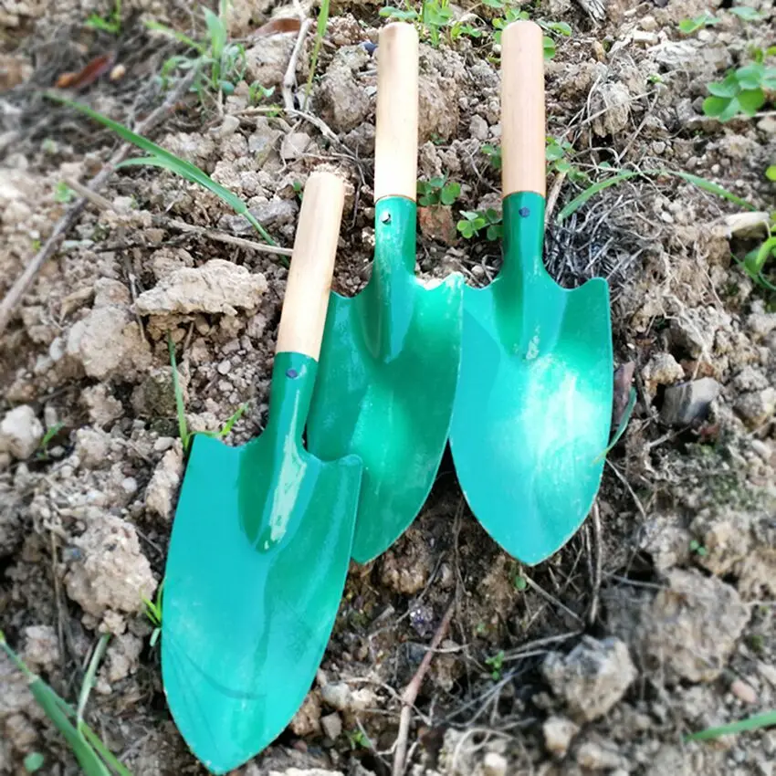 Pala pequeña con mango de madera, herramientas de jardinería para el hogar, macetas carnosas, Suelo Suelto, flores, plantación, excavación, pala de hierro