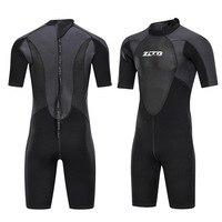 ZCCO 3mm Neoprene Wetsuit Men Short Sleeve Scuba Diving Suit Surfing Sunproof One Piece Set Snorkeling Spearfishing Swimsuit