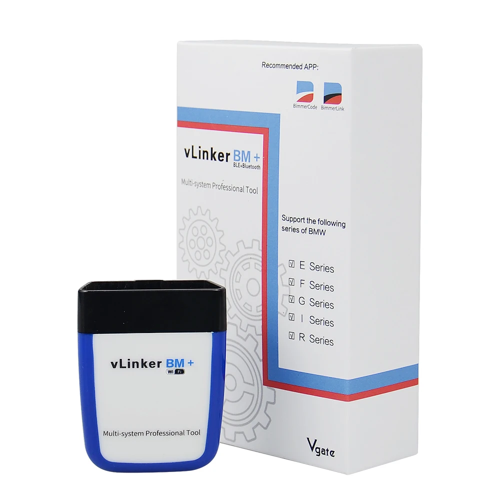 Vgate vLinker BM+ ELM327 Bluetooth 4.0 WiFi OBD2 Scanner Car Diagnostic Tool for BMW Bimmercode Newest Auto ELM327