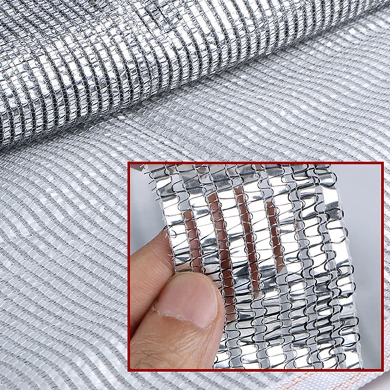 90% ~ 55% Rate srebrzysta folia aluminiowa siatka zacieniająca szklarnia balkon dach sukulenty osłona ochronna Outdoor Carport Cloth