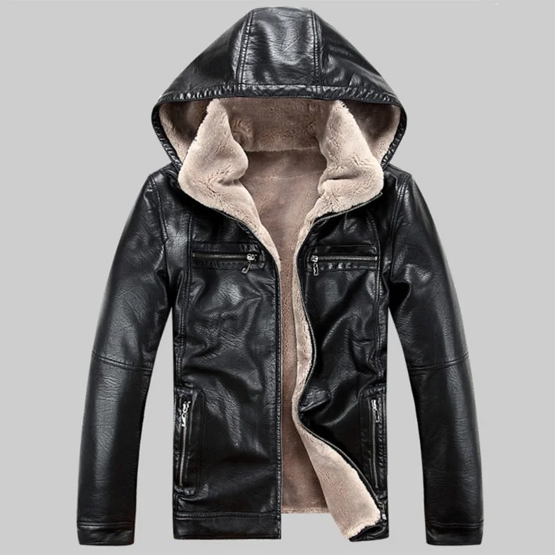 

Nice Newest Fashion Leather Jacket Men Winter Thicken Leather Jackets Coats Windproof Jacket Male Jaqueta Couro Masculina 5XL