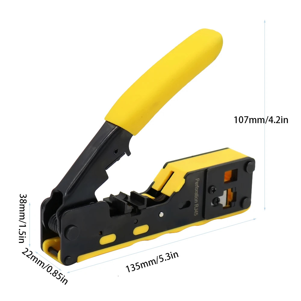 CAT5 CAT6 CAT7 패스 스루 크림퍼 크림핑 도구, 표준 RJ45 RJ12 RJ11 커넥터용, CAT6a 차폐 모듈러 플러그