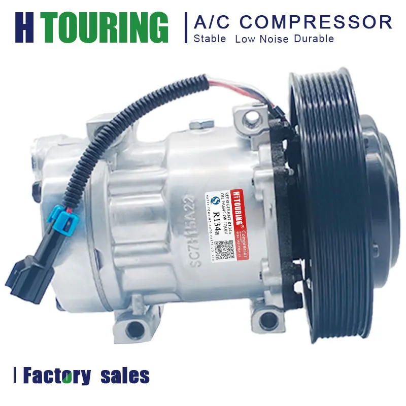 

4326 20721587 206RD52M 206RD53M Sanden 7H15 709 auto ac a/c compressor for Mack / Volvo / GM Trucks 8pk 12V