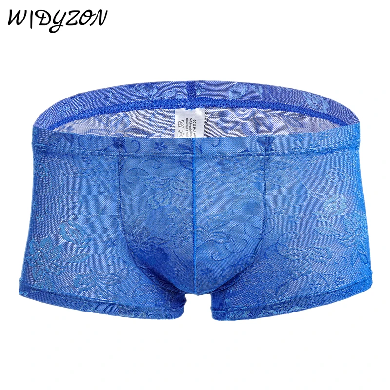 Widyzon男性ボクサー下着cueca masculinaボクサーレース通気性ソフトパンツcalzoncillo男性ボクサーショーツ男性パンティー