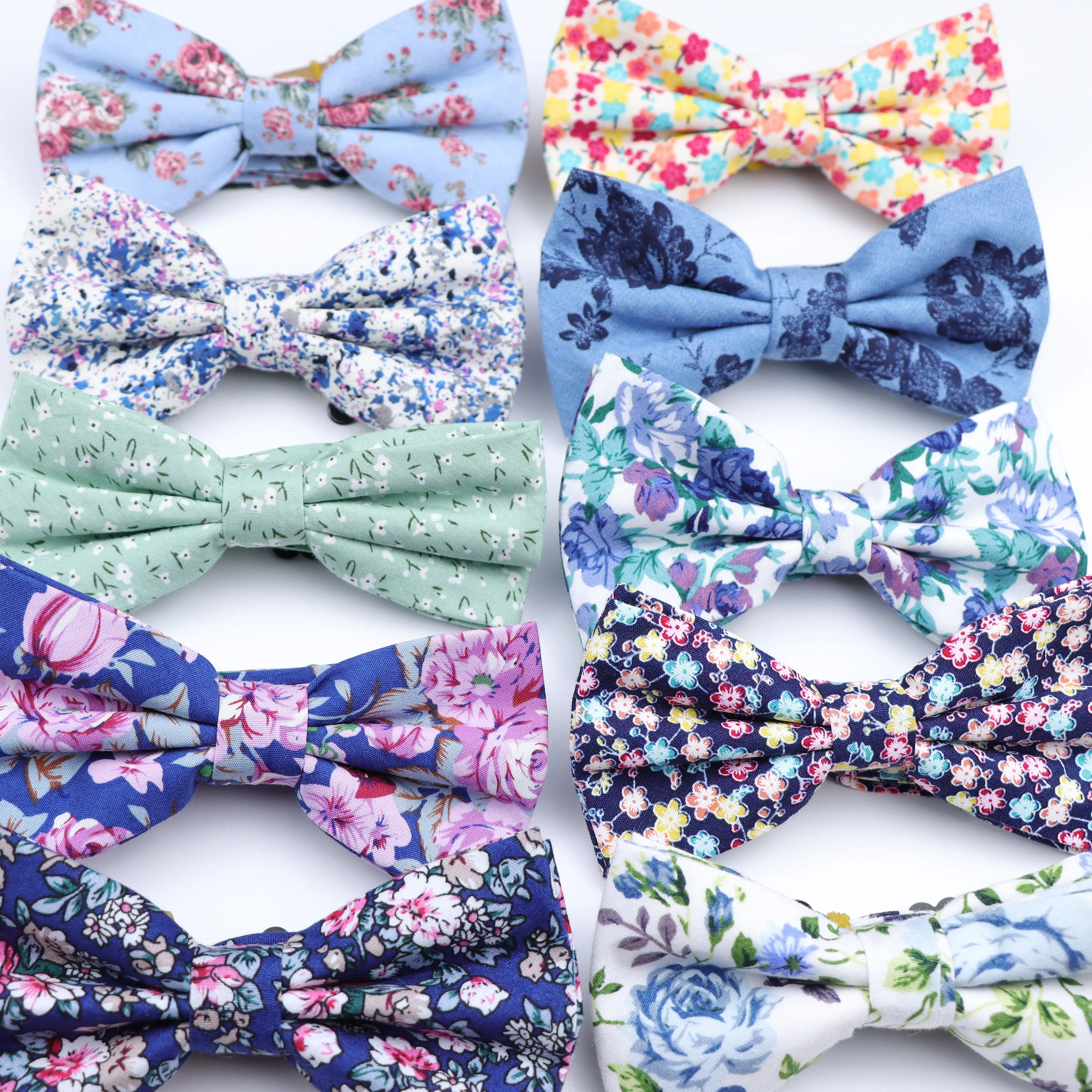 Fashion  Floral Bow Ties Cotton Print Bowtie Neckties For Men Wedding Party Business Suits Gravata Colorful Butterfly Cravats