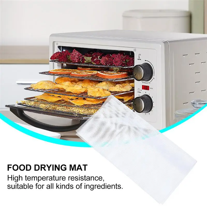 5/9Pcs Reusable Food Dryer Mesh Mats Silicone Breathable Pad Professional Dehydrator Sheets Non-Stick Square Cuttable Mesh