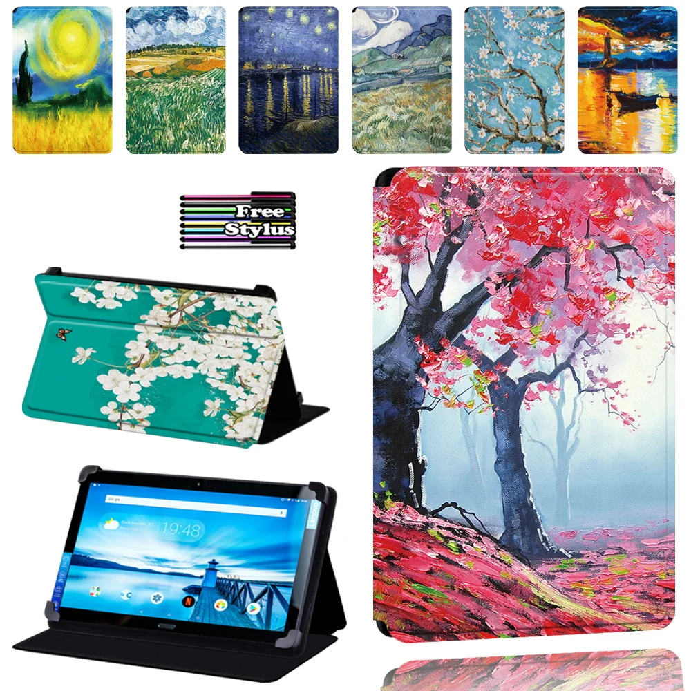 

Case for Lenovo Smart Tab P10 / P10 LTE 10.1" Tablet Funda Ultra-thin Stand PU Leather Cover + Stylus