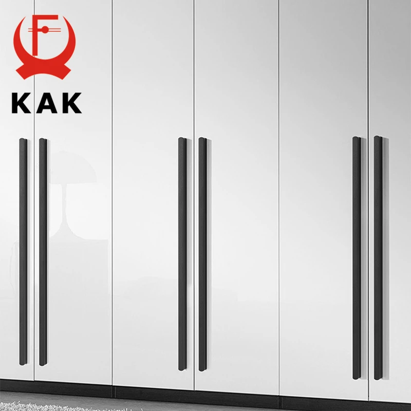 Kak Mode Zwarte Lange Meubels Handgrepen Aluminium Goud Keuken Handle Kast Portiergrepen Ladeknoppen Meubelen Hardware