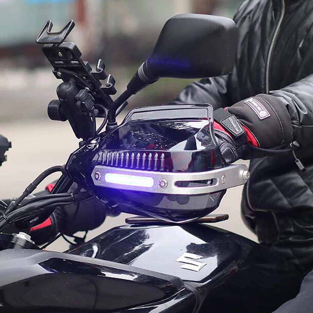 Motobike Handguard LED Daytime running light Hand guard handle protector windshield Turn signal signal lamp motos covers