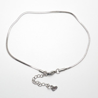 1 Piece Snake Chain Anklet 304 Stainless Steel Silver Color Foot  Anklet Bracelets for Foot Chain Beach Women Jewelry 23cm long