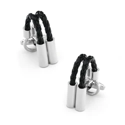 Men's Designer Cufflinks Black Leather Chain Design Quality Business Cuff Links Wholesale & Retail