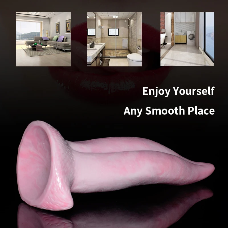 YOCY Dragon Tongue Dildo Lifelike Pink Silicone Sex Toy For Women Men With Suction Cup Anal Butt Plug Flirt Masturbator