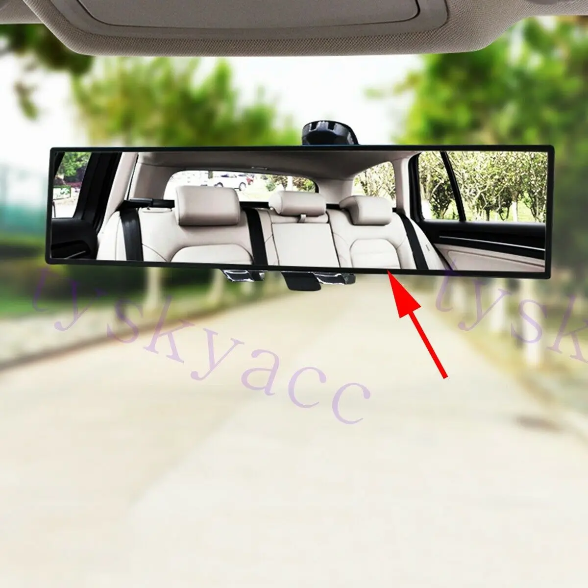 Universal Car Accessories Inner Rear View Rearview Convex Mirror No Visual Blind Spot Interior Clip mirror 300mm Wide