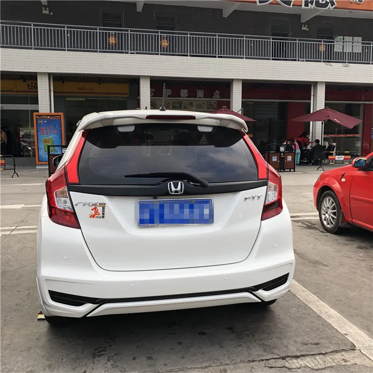 For HONDA FIT Spoiler 2018-2019 jazz spoiler RSDLD High Quality ABS Material Car Rear Wing Primer Color Rear Spoiler