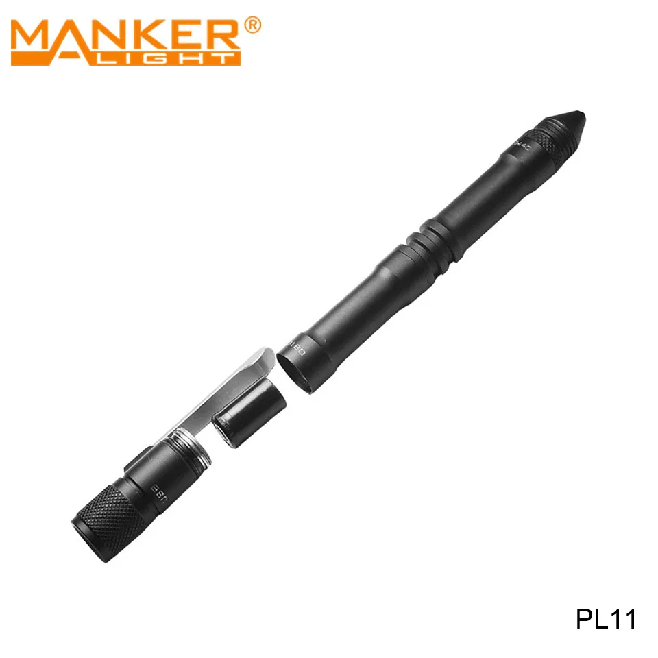 Manker PL11 Micro USB Rechargeable 10180 Battery Pen Flashlight Daily Carrying Self Defense Window Breaker Pen Torch Light