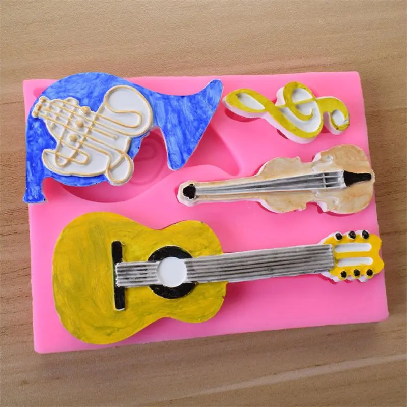 Handmade Musical Instruments Resin Mold Guitar Violin Keychain Pendant Epoxy Resin Casting Mold Jewelry Making Tools