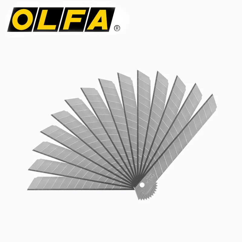 OLFA AB-10S Stainless Steel Spare Blades 10pcs 9mm Standard-Duty Precision Snap-off Blade for Cutter A-3/NA-1/SPC-1/SVR-1 Knife