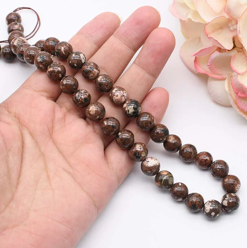 10 mm natural serpentine flat round ball beads DIY Necklace sling Earring Jewelry production free delivery