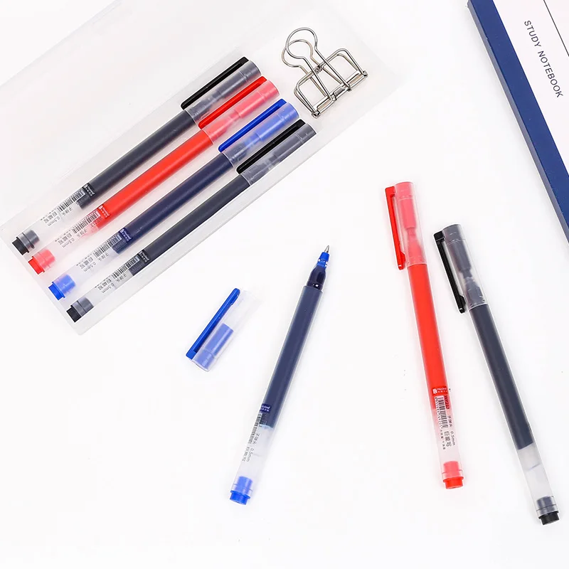 

Youpin Gel Pen Office Students Giant Write Bulk Pen Bullet Water Pen 0.5mm Black Blue Red Black Pen Exam Dedicated Pen 12PC