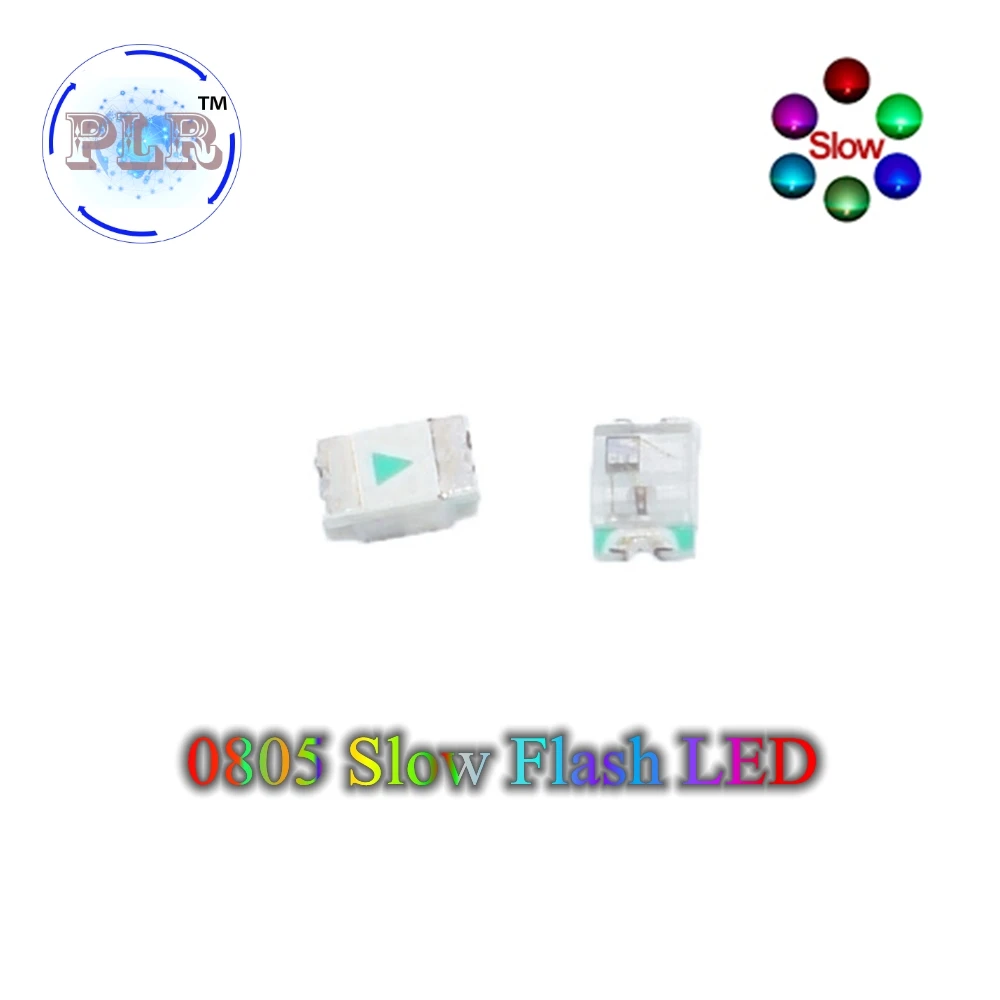 100pcs 0805 Flash LED SMD Diodes White RED Blue Green Yellow Orange RGB PLR Emitting Alto Brilho 0805 Blink Color Change