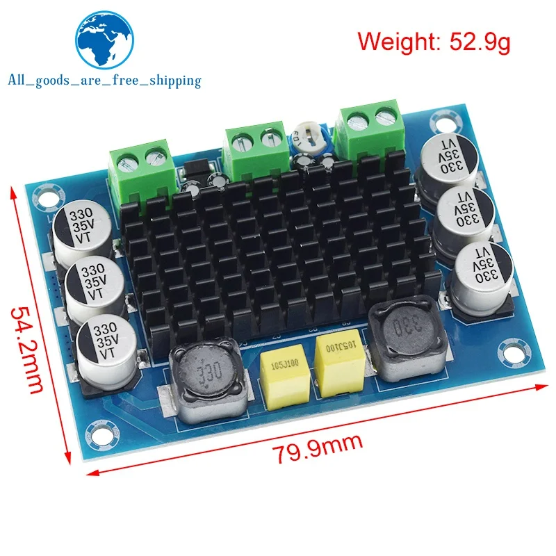 TZT TPA3116 D2 TPA3116DA DC 12V 24V 100W Mono Channel Digital Power Audio Amplifier Board TPA3116D2 Large Capacity Board