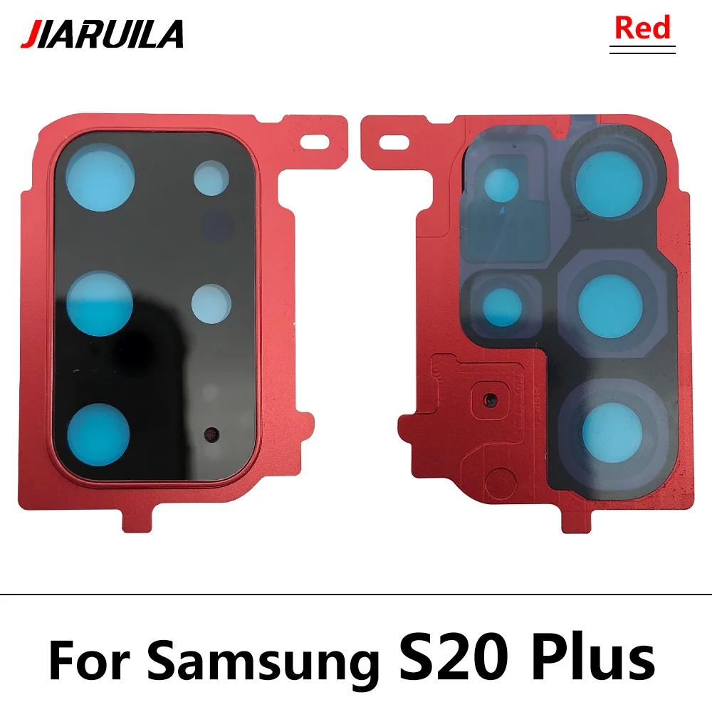 New Back Rear Camera Glass Lens Frame Holder Cover with Sticker For Samsung S20 Fe / S20 Ultra / S20 Plus / S20 Glass Lens Frame