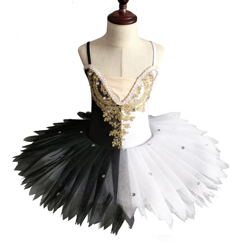 Black White Professional Ballet Tutu Child Kids Ballerina Dress Adults Pancake Tutu Ballet Costumes Toddler Girl Dresses