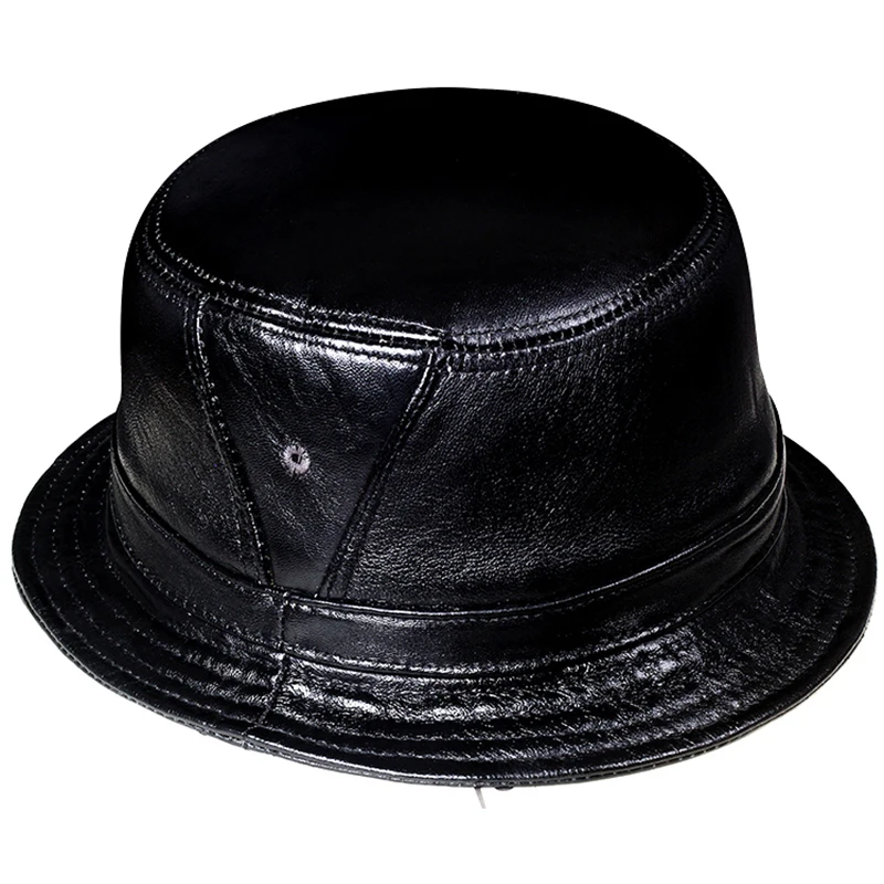 2023 new bucket hat Genuine leather bucket hats solid top men\'s and women\'s fashion bucket cap Panama fisherman sun caps