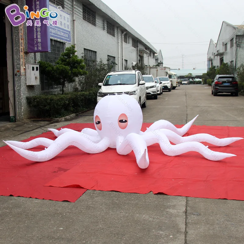 Goede opblaasbare 5x5x1.4 meter cartoon octopus opblaasbare octopus model ballon met LED verlichting voor evenement-speelgoed