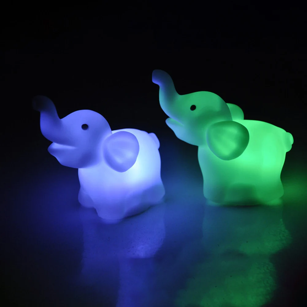 1Pc Elephant Shape 7 Colors Changing LED Night Light Children Bedroom Lamp Home Decor Kids Gift Ночник