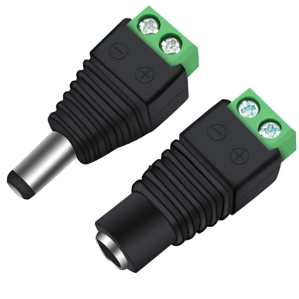 DC Connector Power Jack Plug Adapter 5/10/50/100 Pairs Male + Female 2.1 X 5.5mm Power Connector For CCTV Camera Led Strip