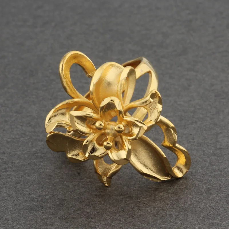 New Trend Ring Aesthetic Gold Color Fashion Flower Rings Open Ring For Women Wedding Jewelry 2022 Jewelry