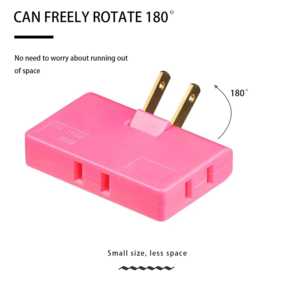 Wall Adapter Swivel Head Charger 3 in 1 Outlet Power Charger Wall Power Outlet Expander US Plug, Yellow