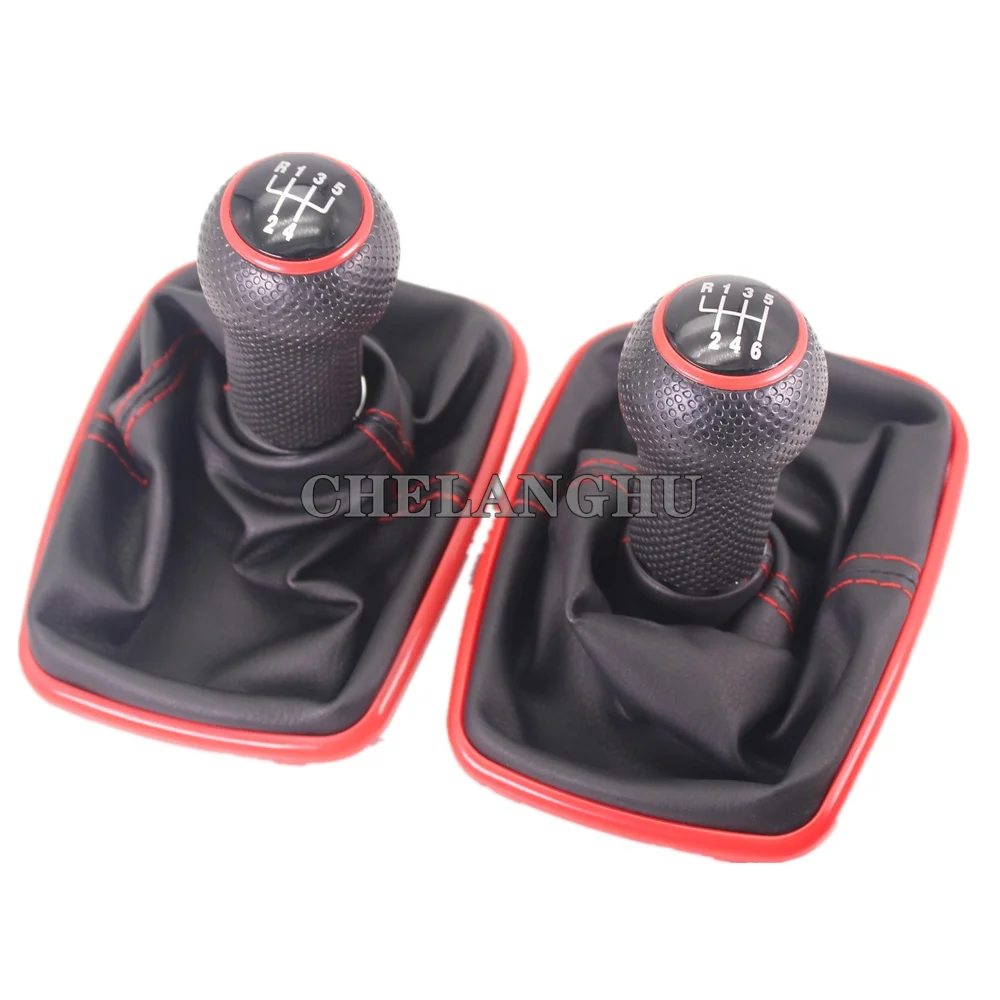 For VW Golf 4 GTI GTD Jetta 4 Bora 1998 1999 2000  2001 2002 2003 2004 2005 5 / 6 speed 12mm Gear Shift Knob With  Leather Boot