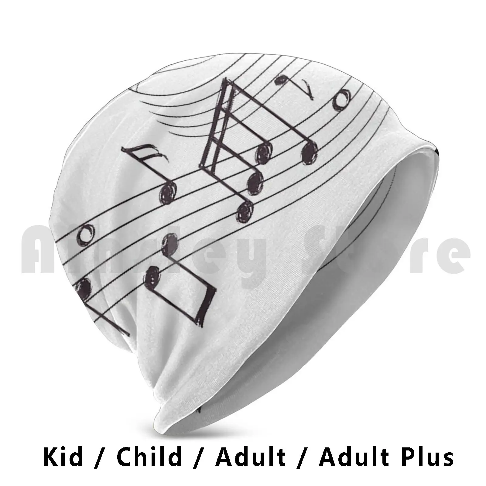 Music Beanie Hedging Cap DIY Print Cushion Music Note Range Melody