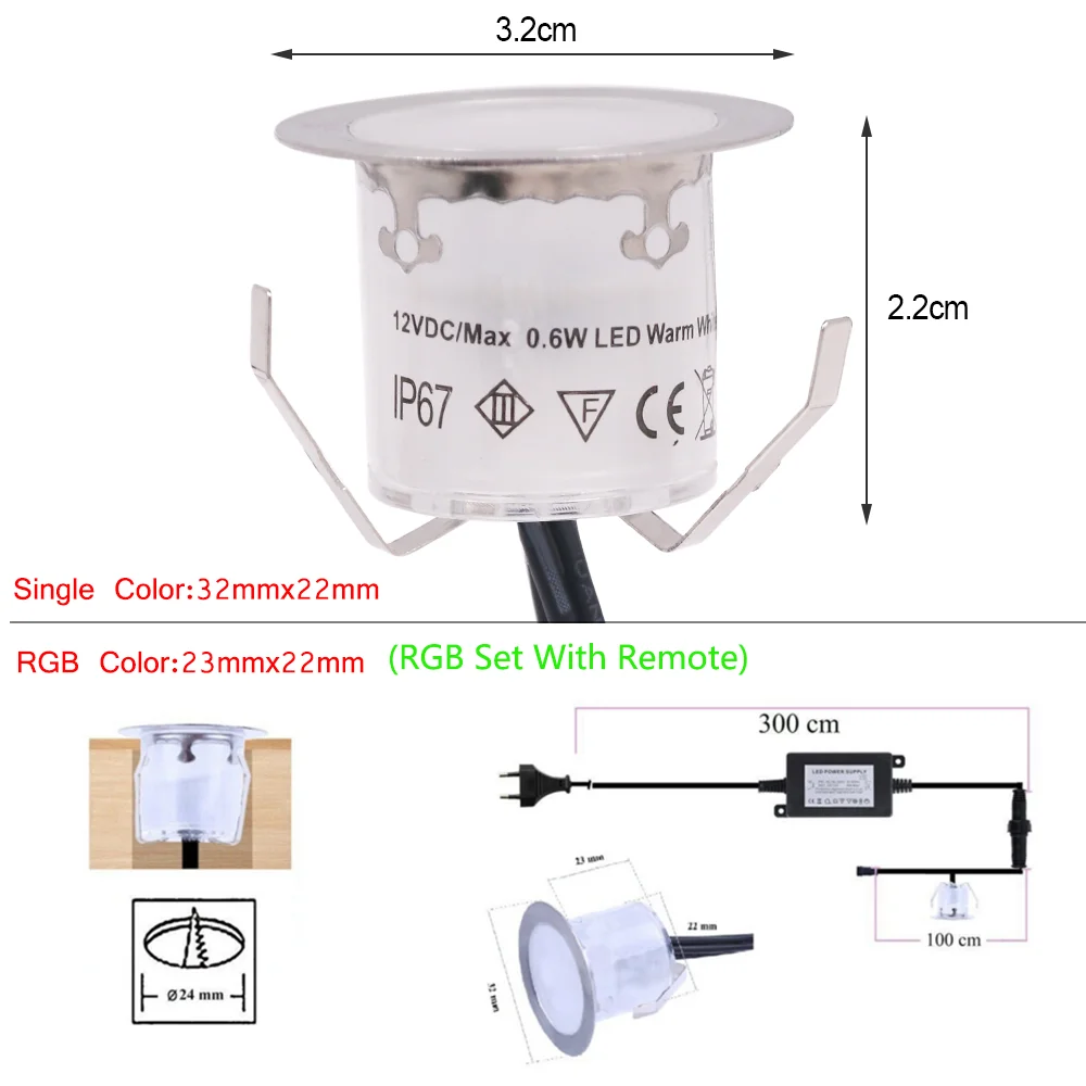 Imagem -06 - Ponto de Luz com Luzes Led à Prova Dágua Ip67 12v para Ambientes Externos Jardim Deck Iluminação